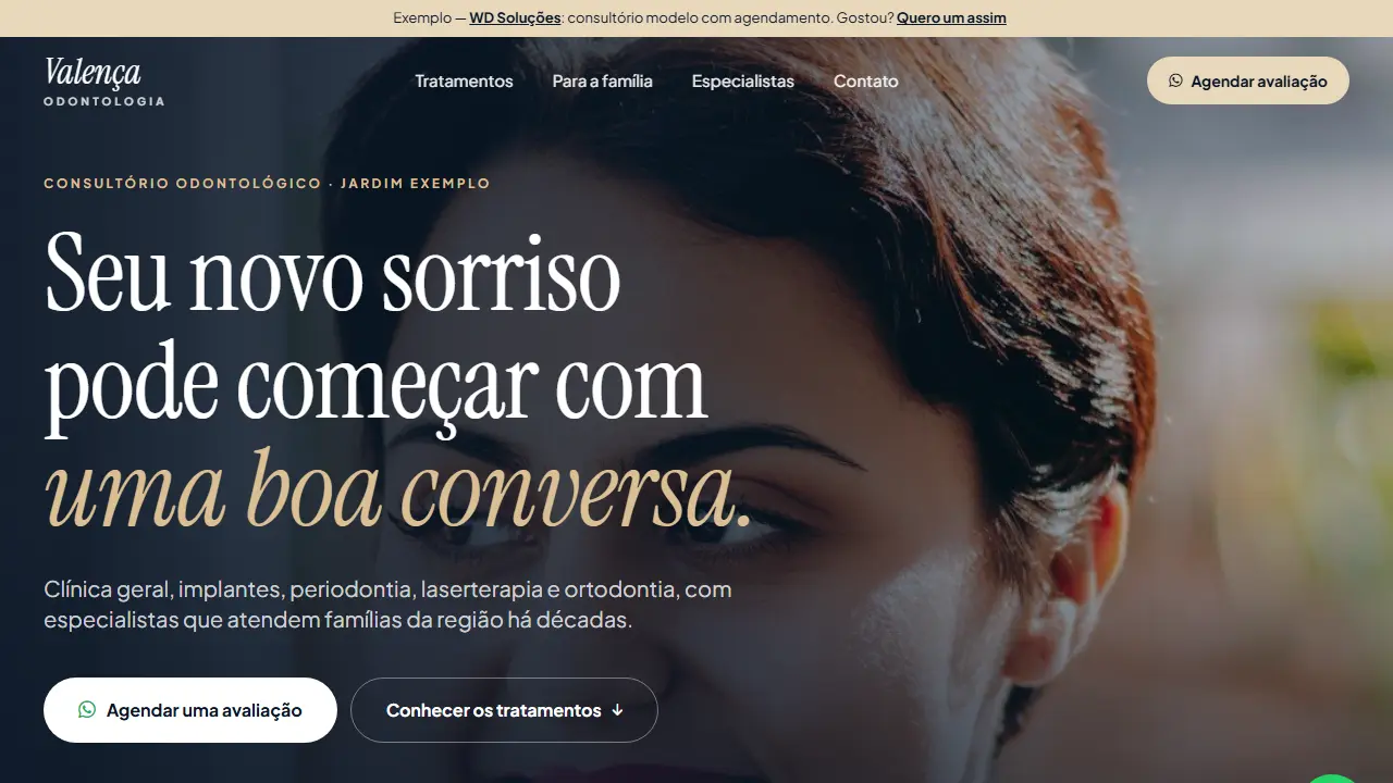 Exemplo de site para Consultório